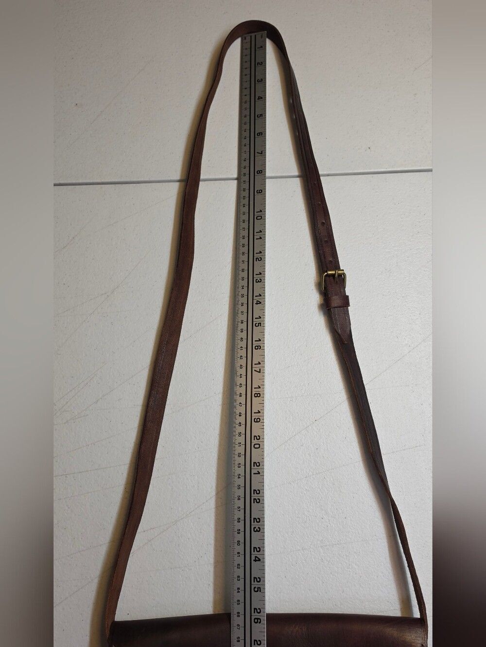Handmade Vintage Brown Leather Crossbody Messenger Bag - Picture 13 of 13